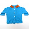 T-shirt manches longues bébé garçon bleu turquoise et orange