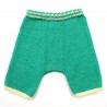 Pantalon bébé garçon tricot vert taille rayée naturel élastiquée