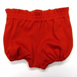 Culotte jersey rouge bébé fille 6 mois taille et cuisses élastiquées sous tunnel