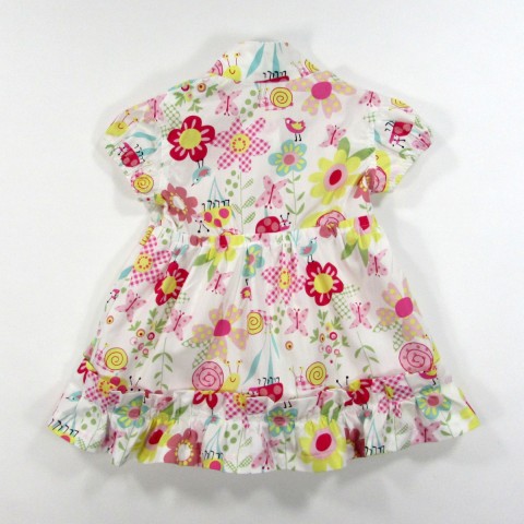 Robe printemps bébé fille fleurs et coccinelles