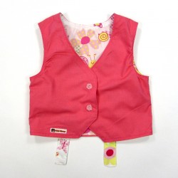 Gilet barman rose framboise bébé fille 1 an