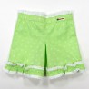 Short vert clair bébé fille avec galon macramé blanc