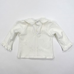 Blouse broderies blanches bébé fille 18 mois