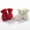 Lot de paires de chaussons pour bébé fille blanc + rose corail de la naissance à 6 mois