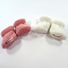 Chaussons blanc + chaussons rose en tricot pour bébé fille naissance